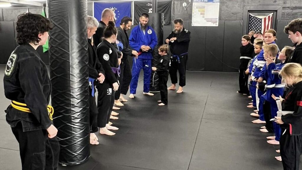 Carlson Gracie Brazilian Jiu-JItsu Team promoting to another belt at Triple Crown Athletic